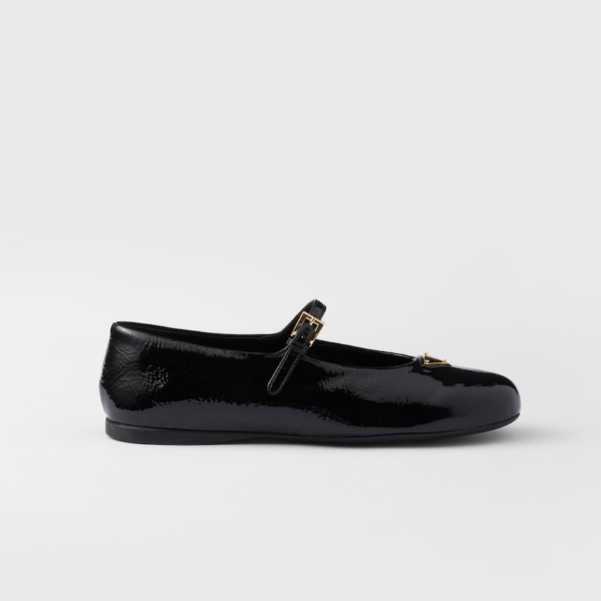 Pra*a Patent Leather Ballerinas Black For Women 1F793N_H27_F0002_F_005