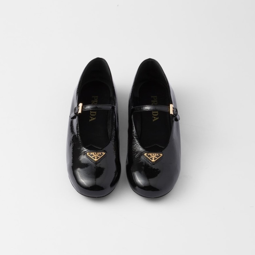 Pra*a Patent Leather Ballerinas Black For Women 1F793N_H27_F0002_F_005