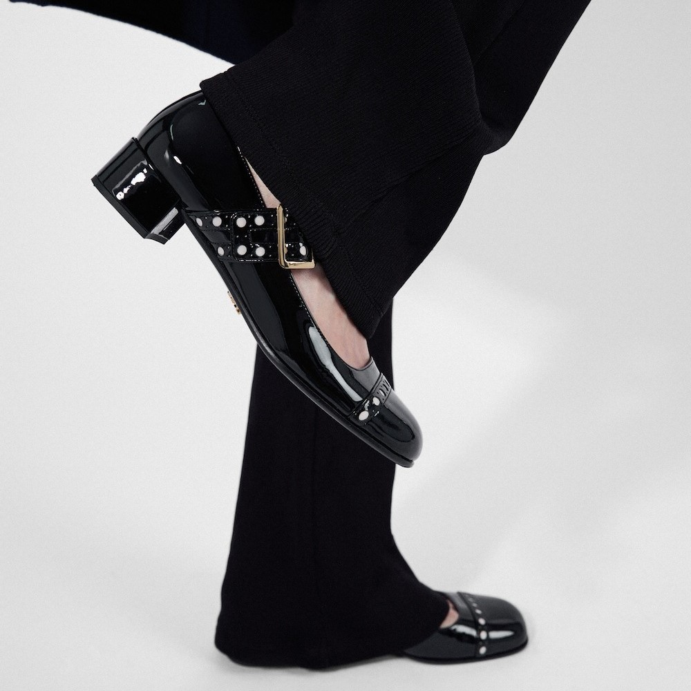 Pra*a Patent Leather Mary Jane Pumps Black For Women 1I816N_069_F0002_F_035