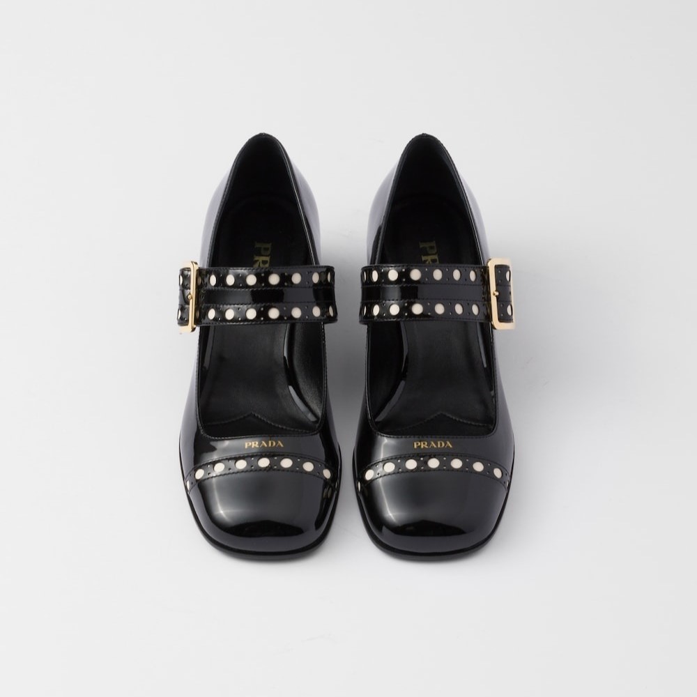 Pra*a Patent Leather Mary Jane Pumps Black For Women 1I816N_069_F0002_F_035