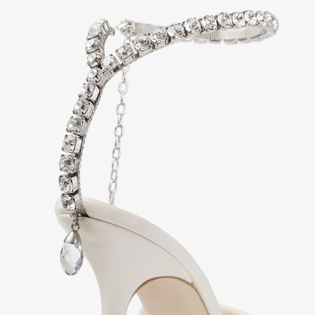 J1m*y Ch00 Saeda 100 Ivory/Crystal For Women SAEDA100JGQ