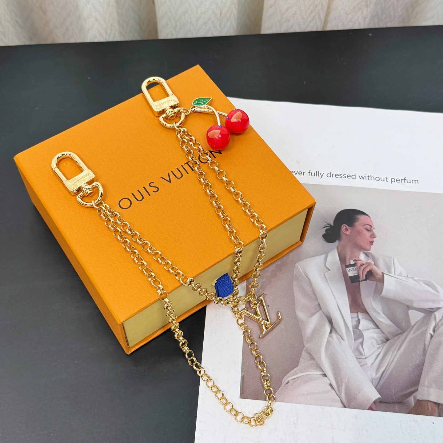 L0vis Vvtt0n LV x TM Cerise Bag Chain Gold-Toned For Women M02598