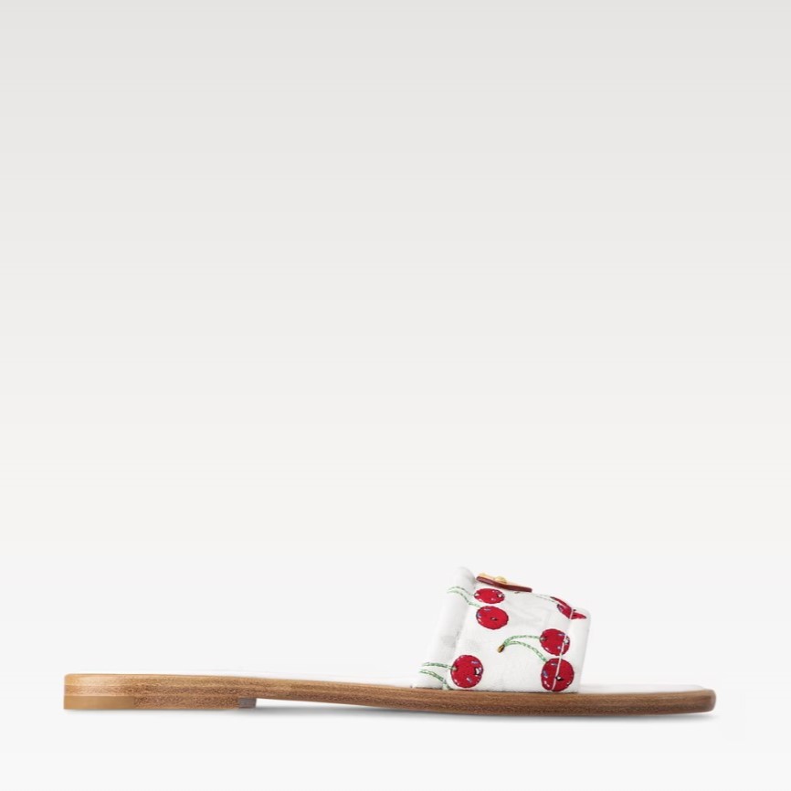 L0vis Vvtt0n LV x TM Lily Flat Mule White For Women 1AHM34