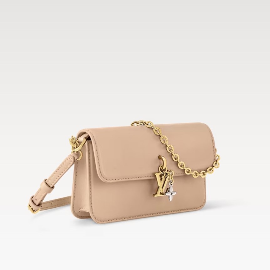 [True-to-ORIGINAL] L0vis Vvtt0n Wallet On Chain LV Bloom Sand For Women 7.9in/20cm M14581