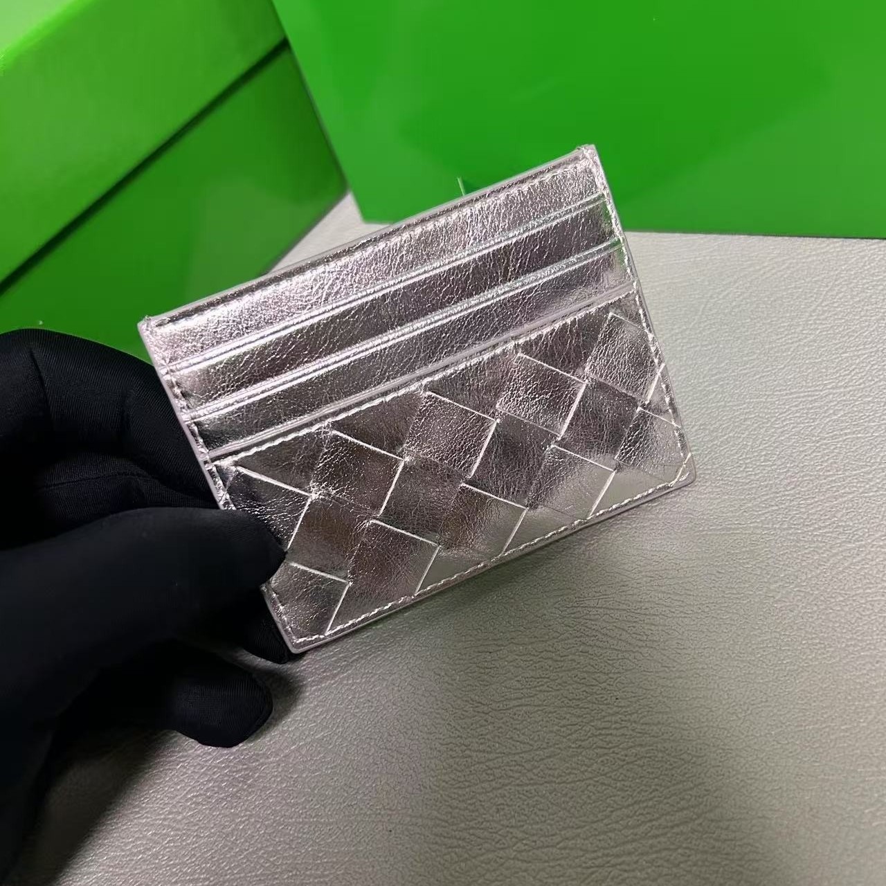 B0tt*ga Ven*ta Credit Card Case Silver For Women 10.5cm/4.1in 796324V4P128101