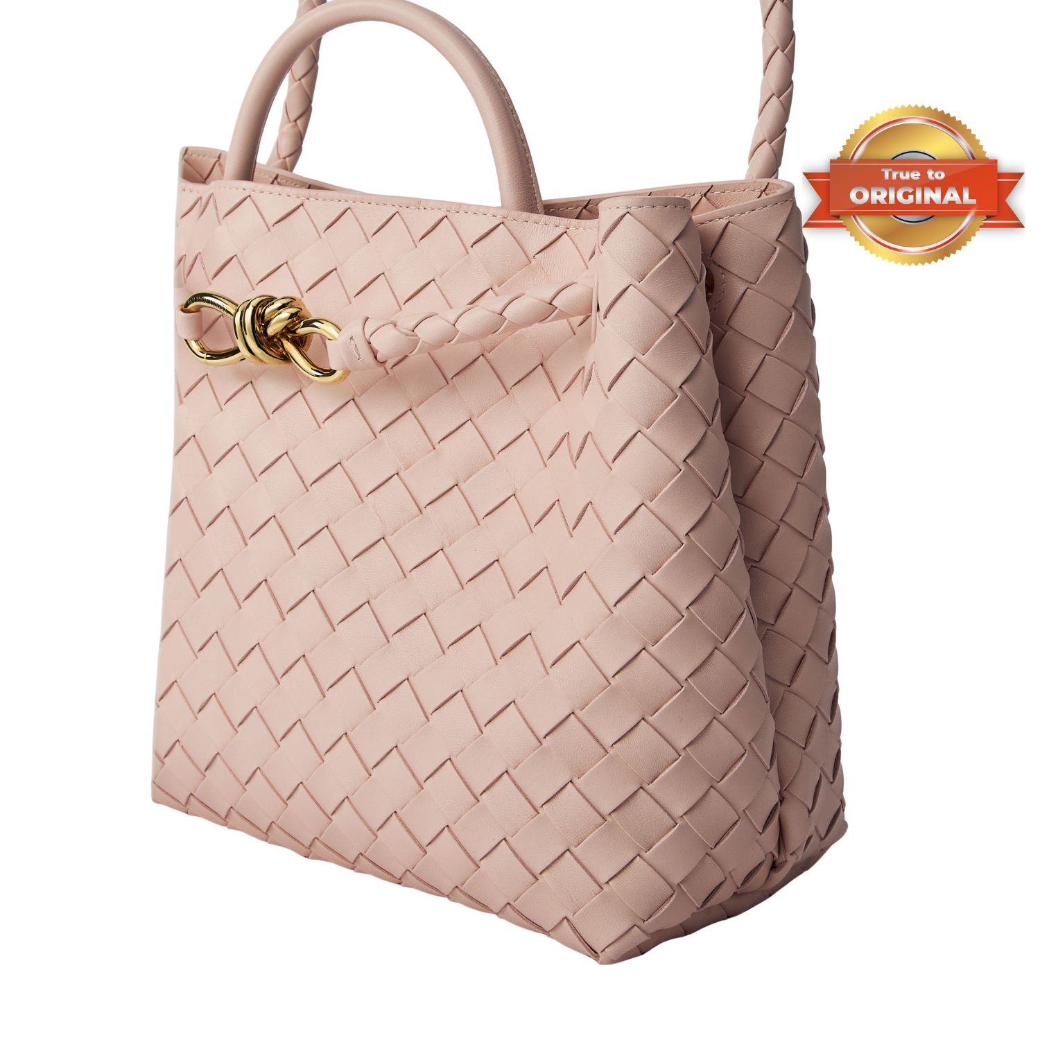 [True-to-ORIGINAL] B0tt*ga Ven*ta Medium Andiamo With Chain Bag Pink 32cm/12.6in – 766016VCPP16814