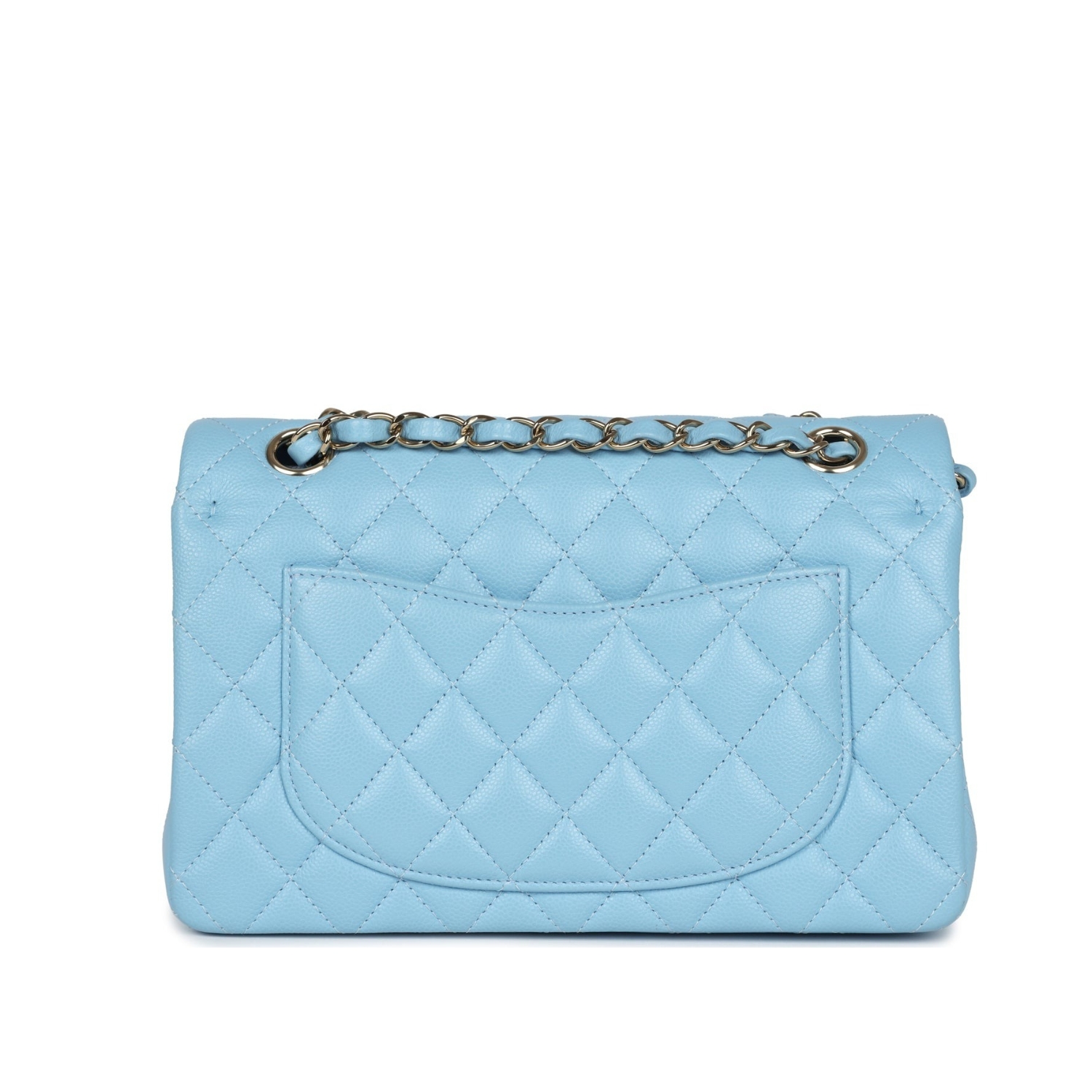 [True-to-ORIGINAL] Ch**el Small Classic Double Flap Bag Light Blue For Women 9in/23cm