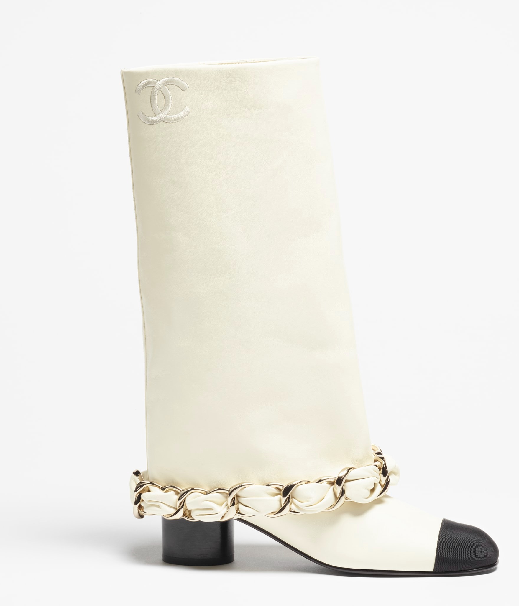 Ch**el High Boots White 50mm For Women – G46677-B21755-U3294