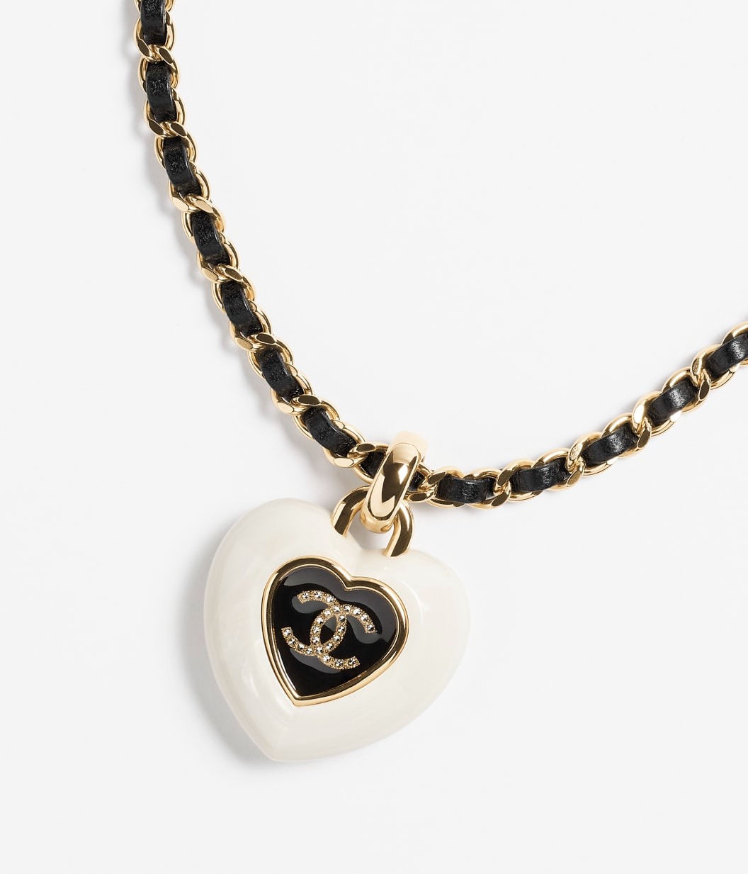 Ch**el Long Necklace Gold Crystal For Women – ABG317-B21905-U3497