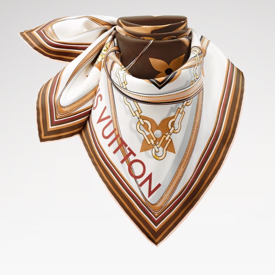 L0vis Vvtt0n Ultimate Monogram Square 90 Scarf Brown For Women 35.4in/90cm M77639