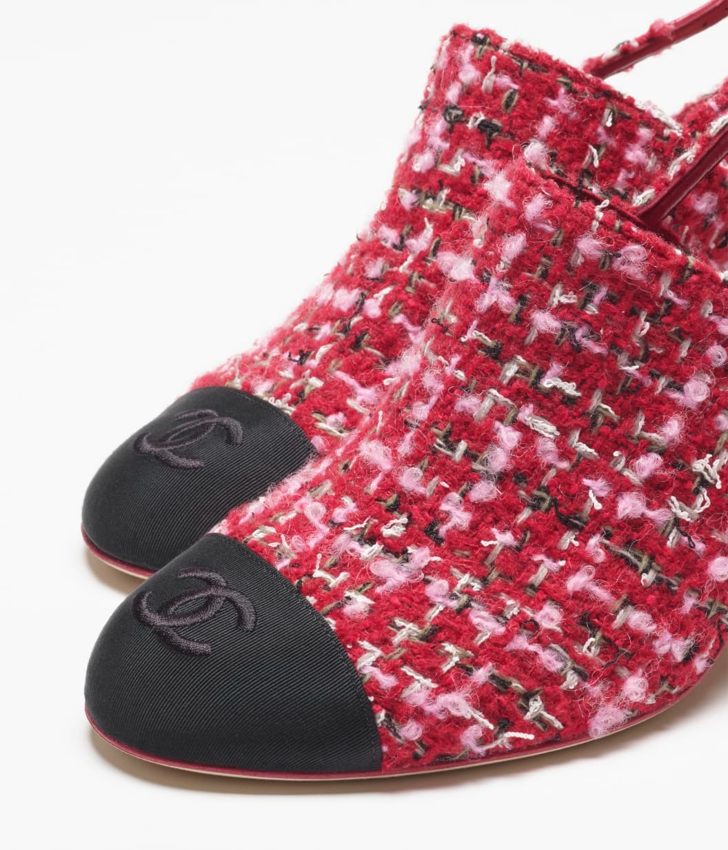 Ch**el Tweed Slingbacks Red For Women G46865-B22421-U4536