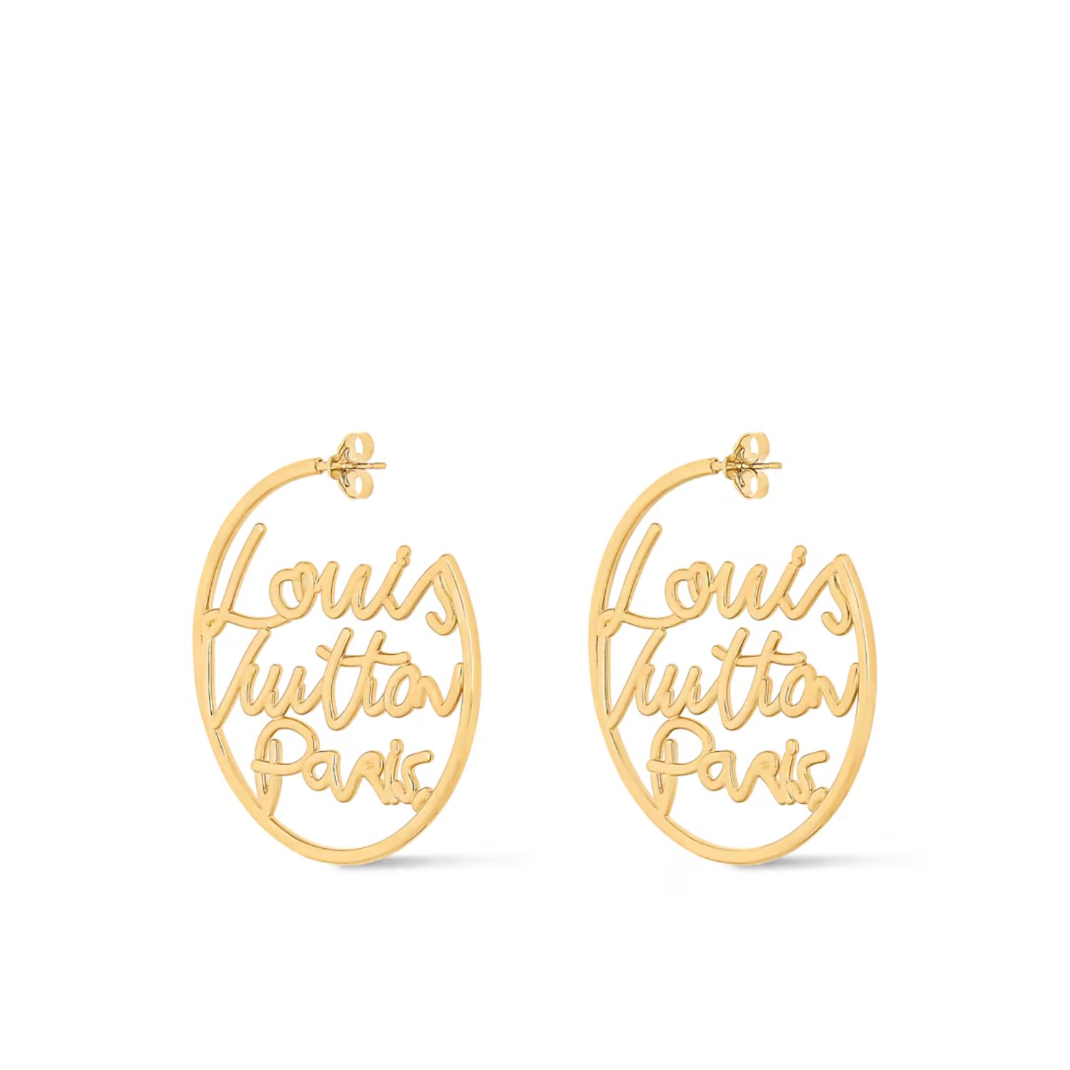 L0vis Vvtt0n Script Earrings Gold-Toned For Women – M03239