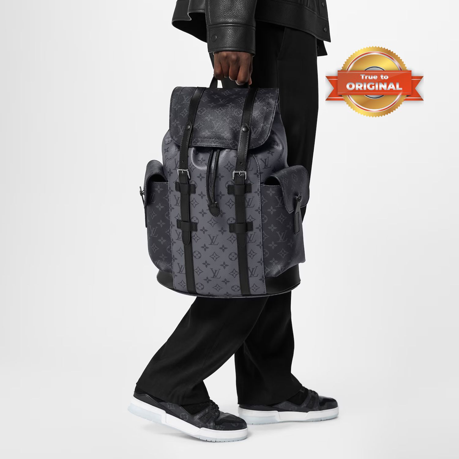 [True-to-ORIGINAL] L0vis Vvtt0n Christopher MM Monogram Eclipse Black For Men 17.3in/44cm M45419