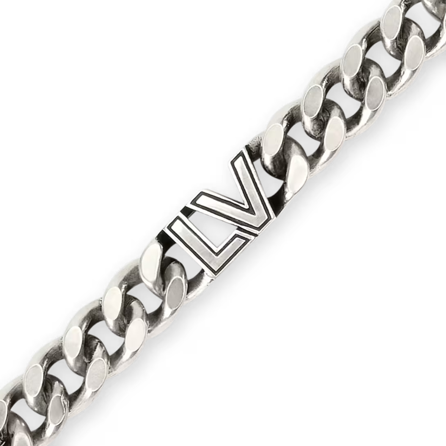 L0vis Vvtt0n LV Club Chain Bracelet Silver-Toned For Men M03018