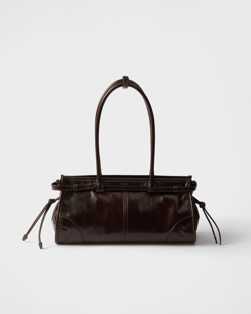 [True-to-ORIGINAL] Pra*a Bonnie Medium Shoulder Bag Dark Brown 32cm/13in – 1BA426_2CYR_F01D6_V_MOO