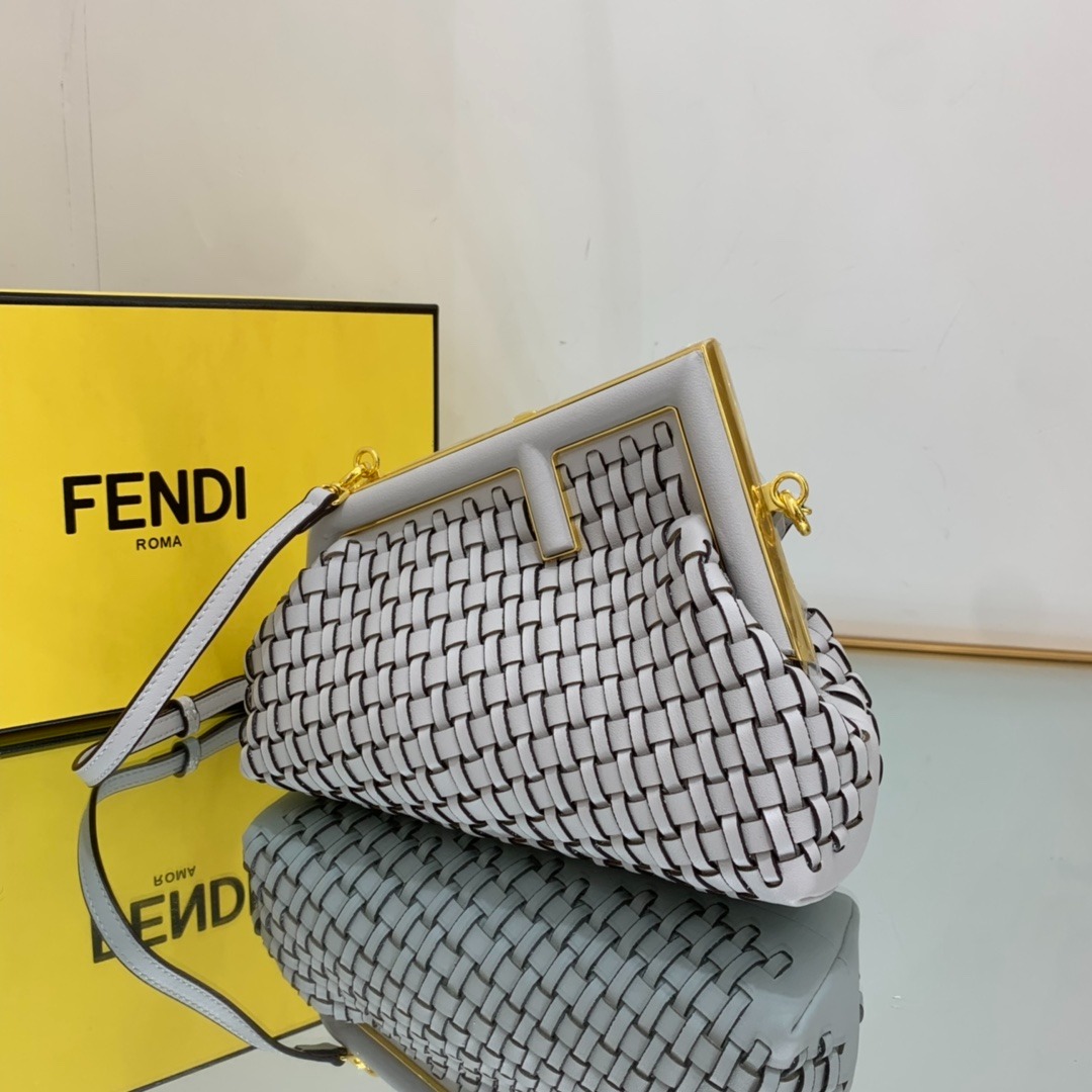 [True-to-ORIGINAL] F**di First Small Bag Grey For Women 10.2in/26cm