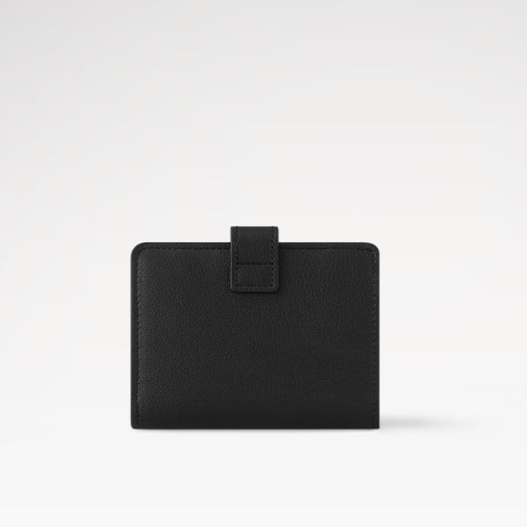 L0vis Vvtt0n Low Key Compact Wallet Black For Women 4.3in/11cm M12408