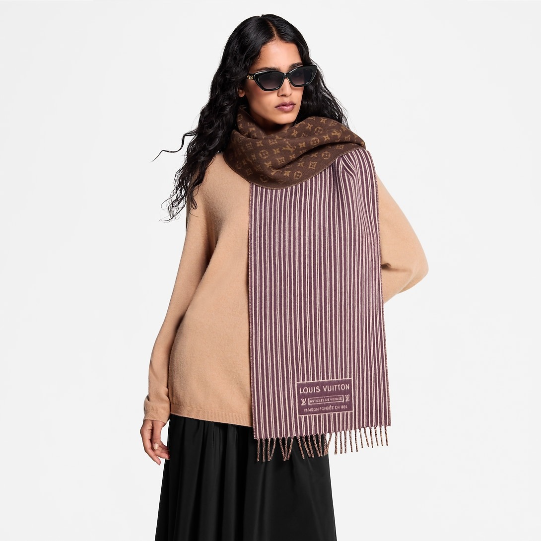 L0vis Vvtt0n My Neverfull Scarf Brown/Burgundy 94.5in/240cm M96732