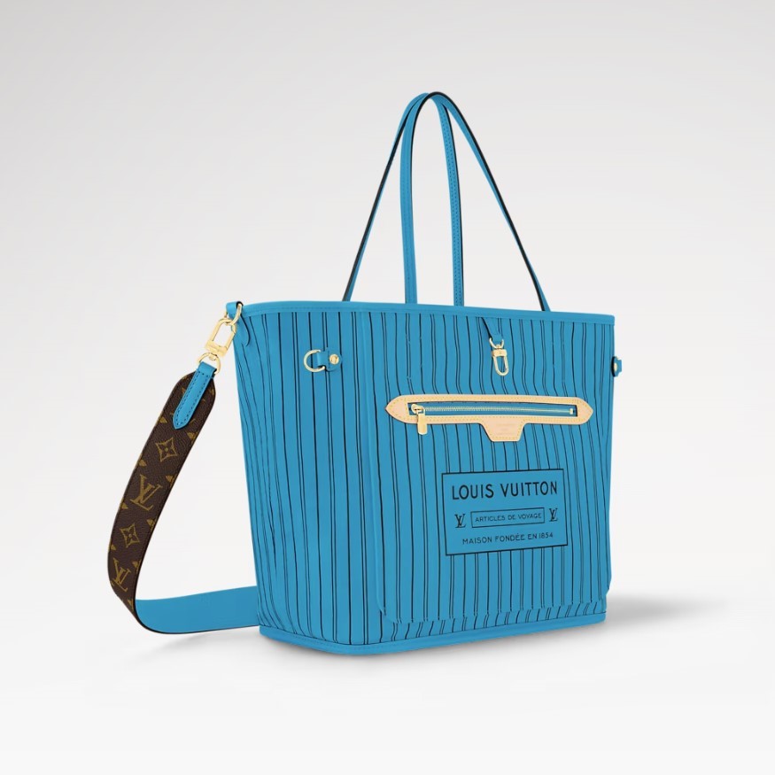 L0vis Vvtt0n Neverfull Bandoulière Inside Out MM Gaston Blue For Women 12.2in/31cm M13753