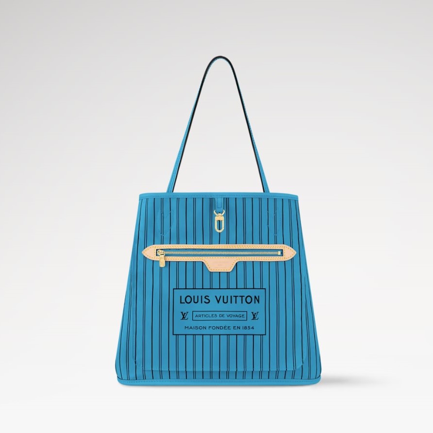 L0vis Vvtt0n Neverfull Bandoulière Inside Out MM Gaston Blue For Women 12.2in/31cm M13753