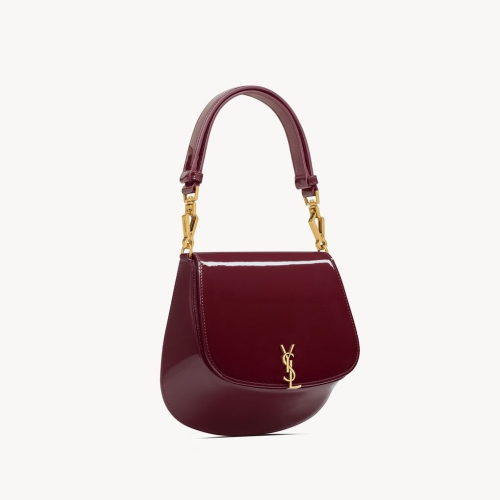 [True-to-ORIGINAL] Sa1nt Lau*nt Mini Voltaire Top Handle Bag Dark Red Wine For Women 17.5cm/6.9in 800846BMIIW6413