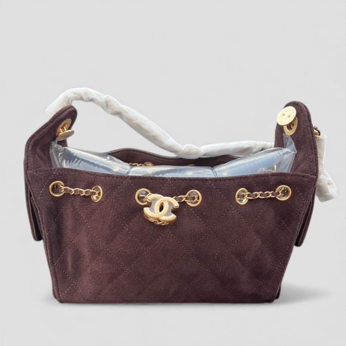 Ch**el 25 Mini Handbag Dark Brown For Women 8.7in/22cm‎ AS5631-B18799-U3950