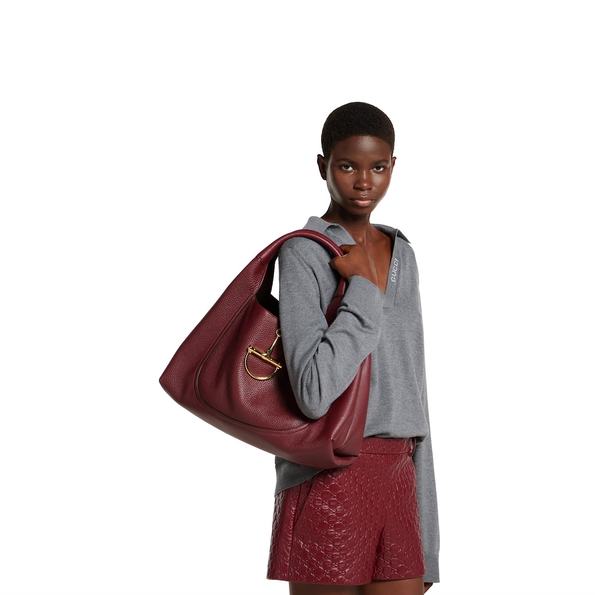 Gvc*1 Softbit Maxi Shoulder Bag Rosso Ancora Red For Women 18.1in/46cm 837466 AAEAO 6207