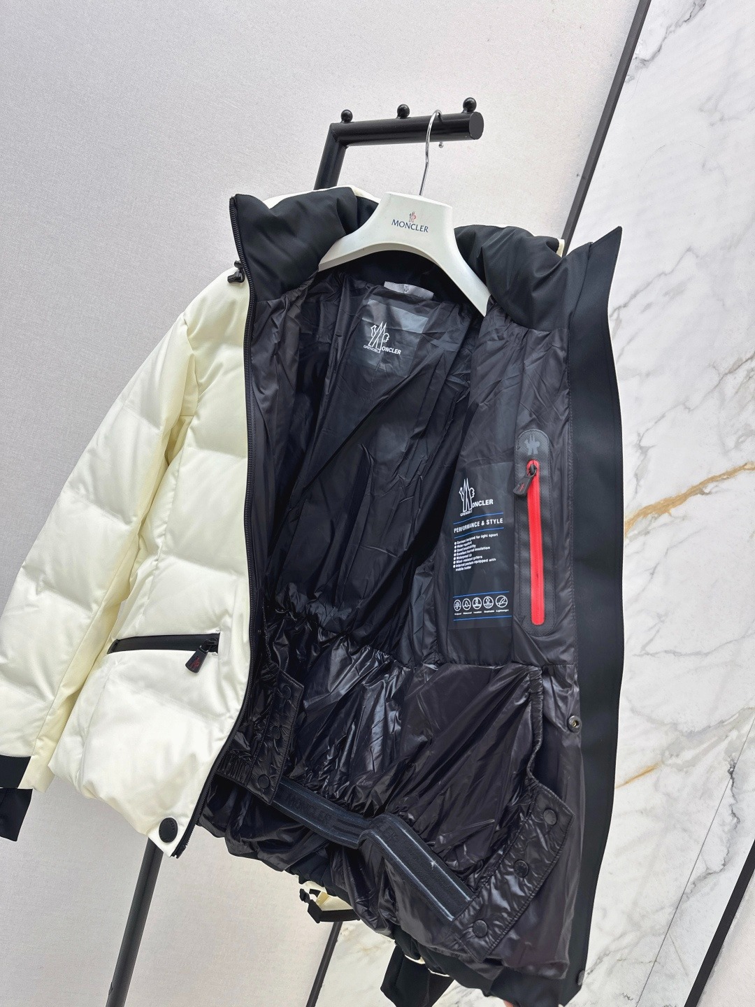 Moncler Tolima Hooded Down Ski Jacket White For Women