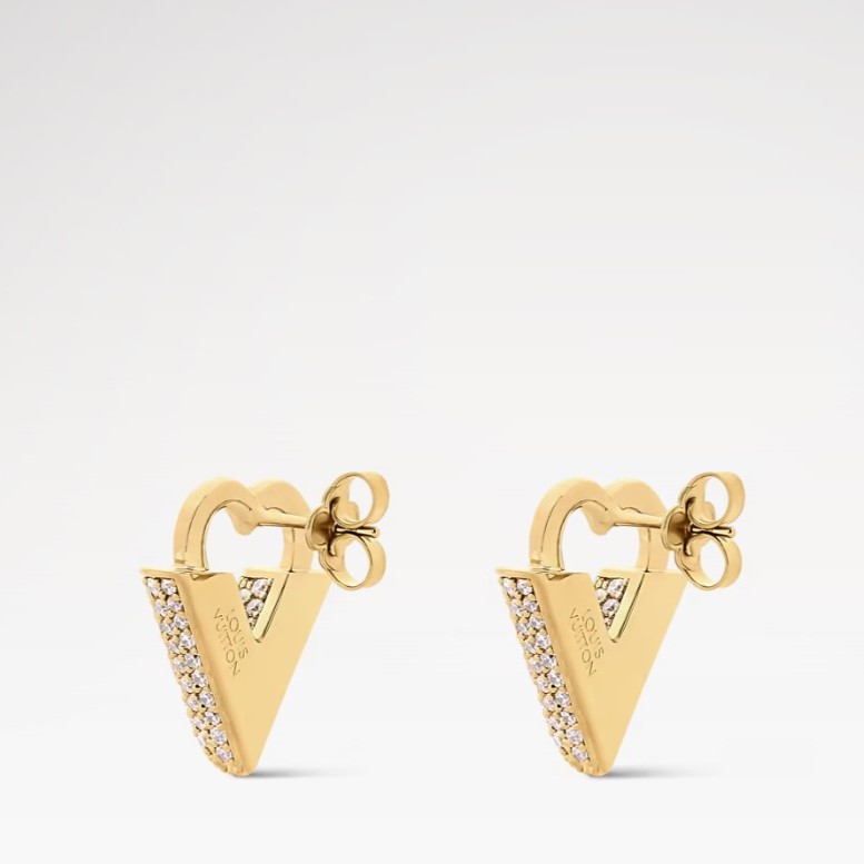 L0vis Vvtt0n Essential Love Earrings Yellow Gold Hardware For Women M03529