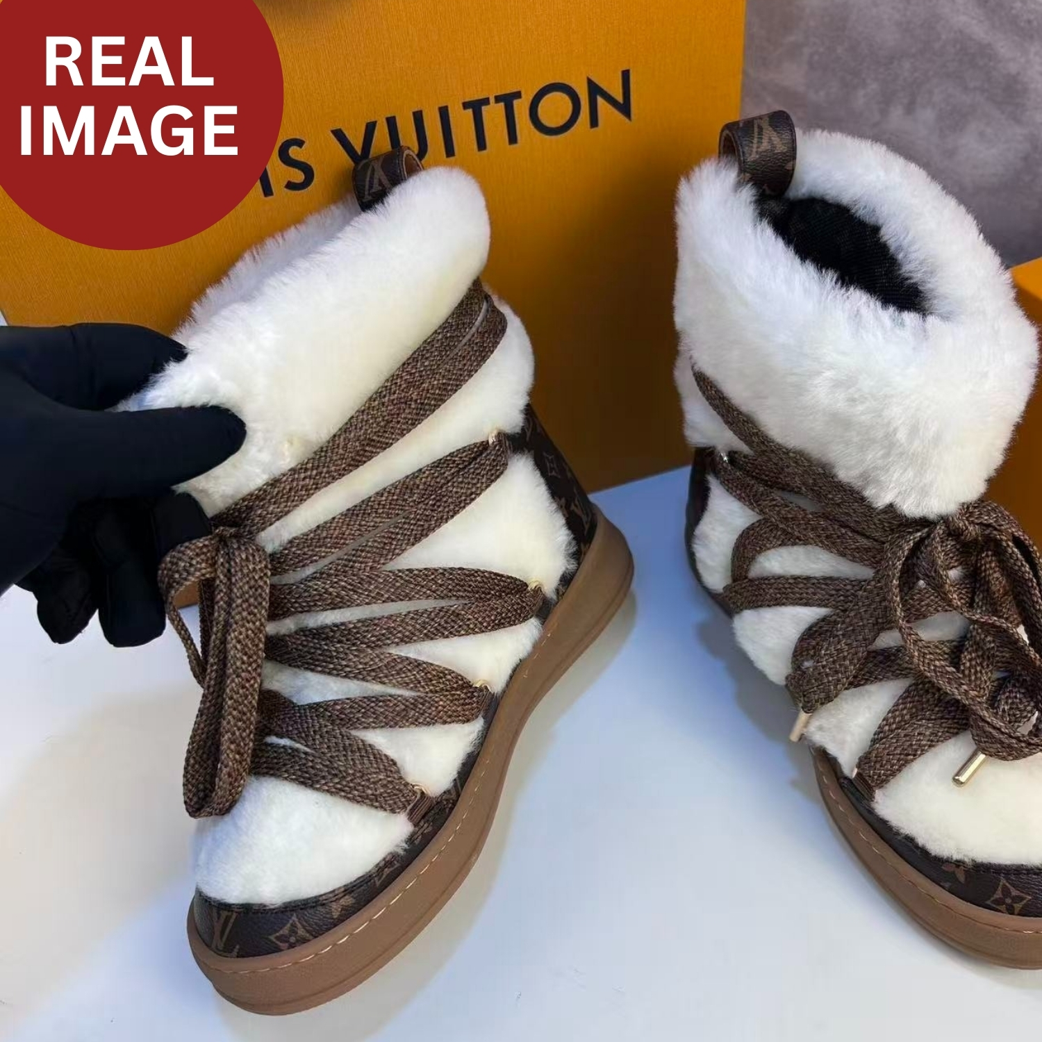 L0vis Vvtt0n LV Cloud Lace-Up Ankle Boots Sneaker Beige For Women 1AIV31