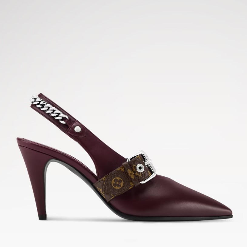 L0vis Vvtt0n LV Vibe Slingback Pump Bordeaux Red For Women 1AICOT