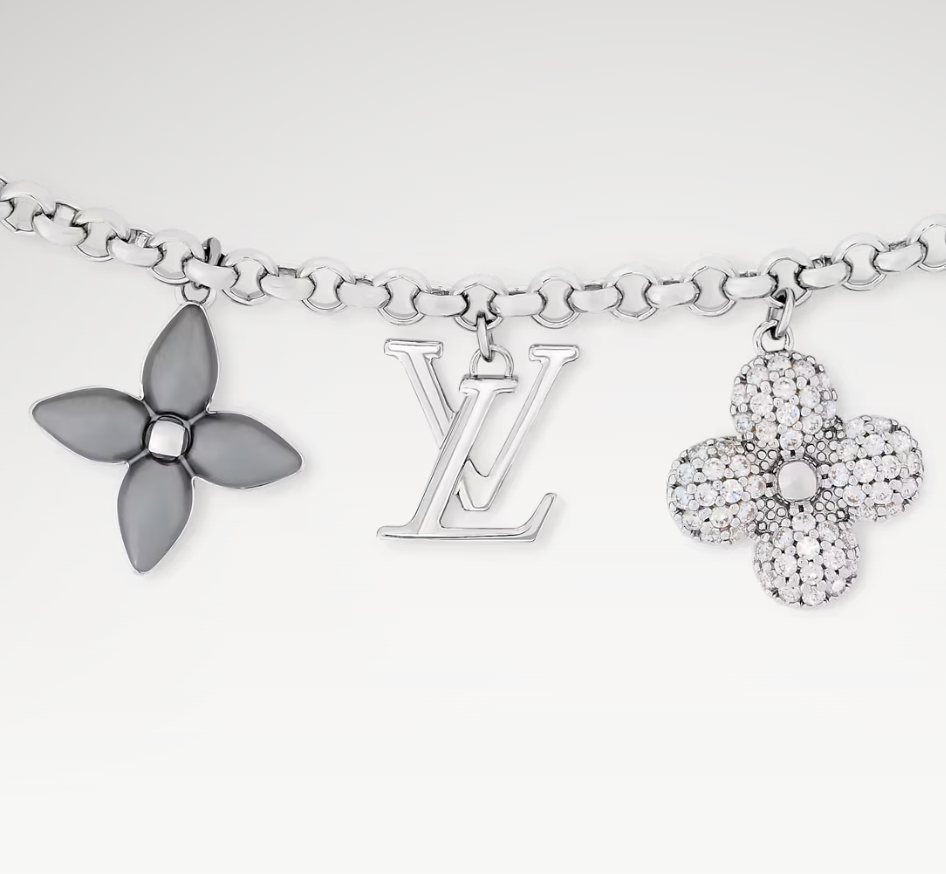 L0vis Vvtt0n Spring Street Strass Chain Bag Charm Silver Hardware For Women M03212