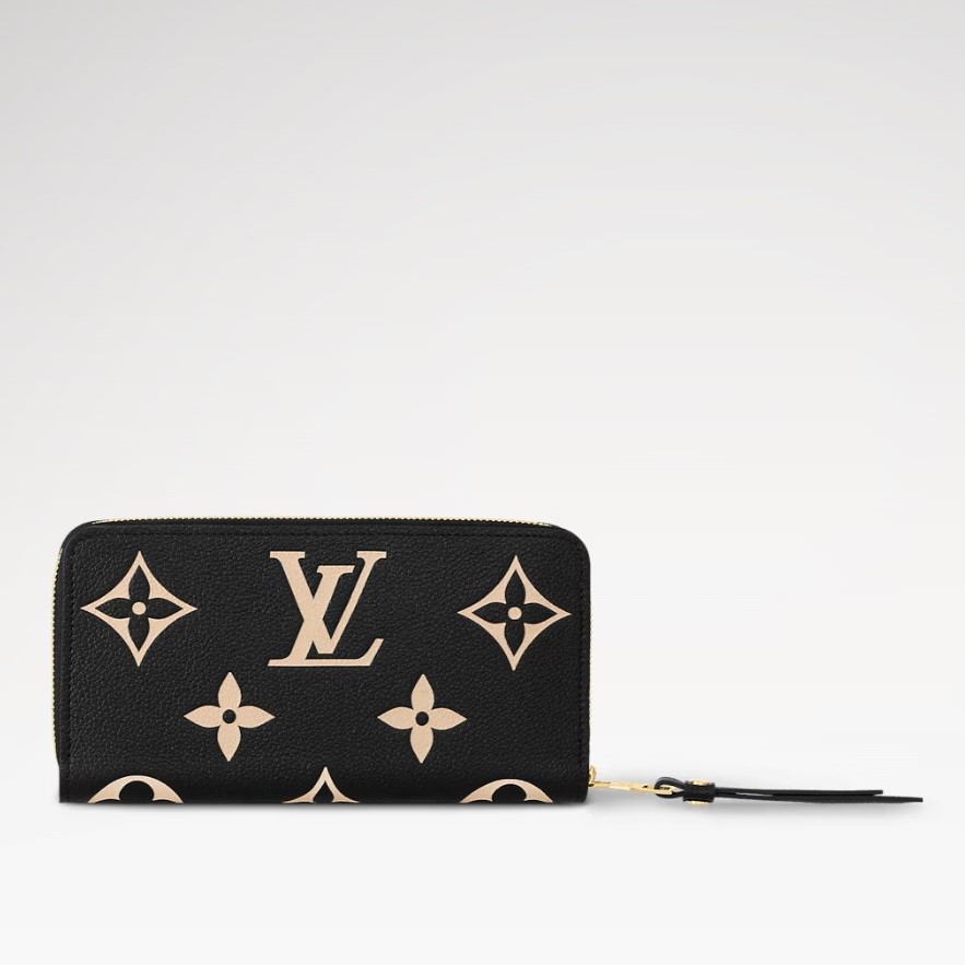 L0vis Vvtt0n Zippy Wallet Monogram Empreinte Black/Beige For Women 7.7in/20cm M80481