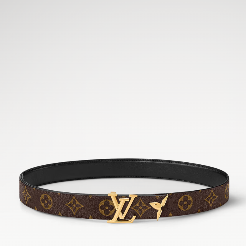 L0vis Vvtt0n Pretty LV 30mm Reversible Belt Black For Women M0699W