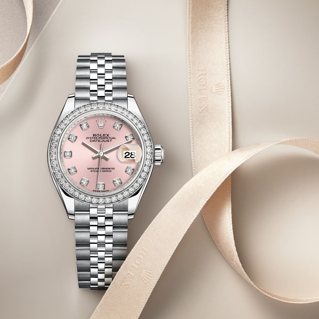 R01ex Lady-Datejust Watch Silver Toned Pink Dial 28mm For Women 279384RBR-0003