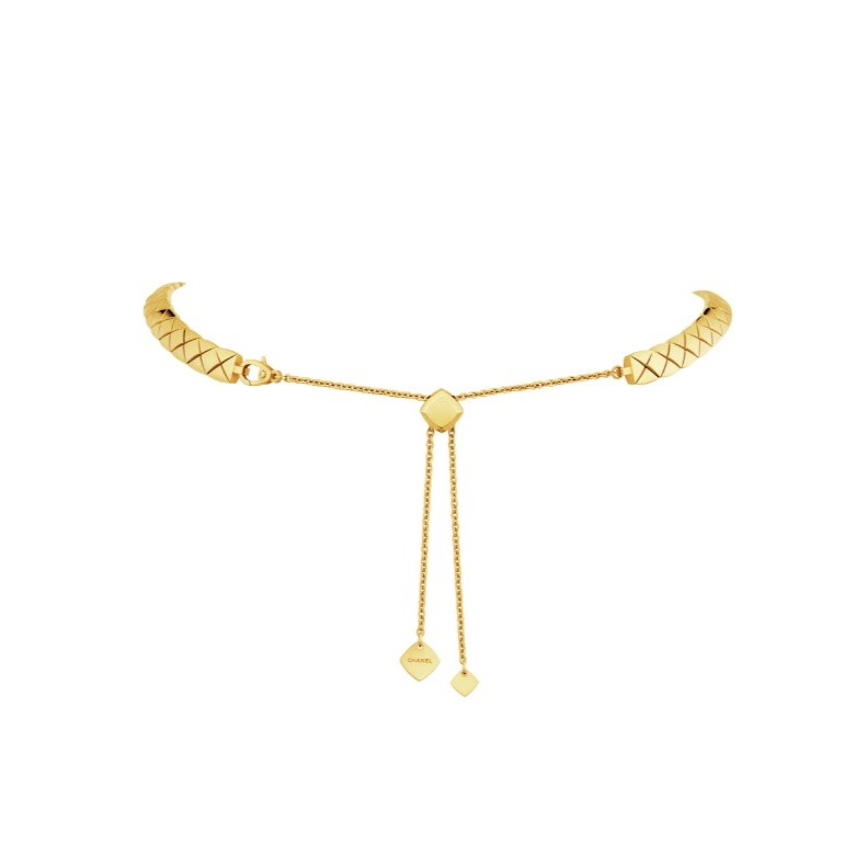Ch**el Coco Crush S*pple Short Necklace Gold Hardware For Women J13720