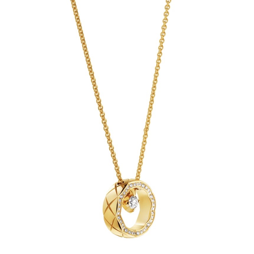 Ch**el Coco Necklace Gold Hardware For Women J13215