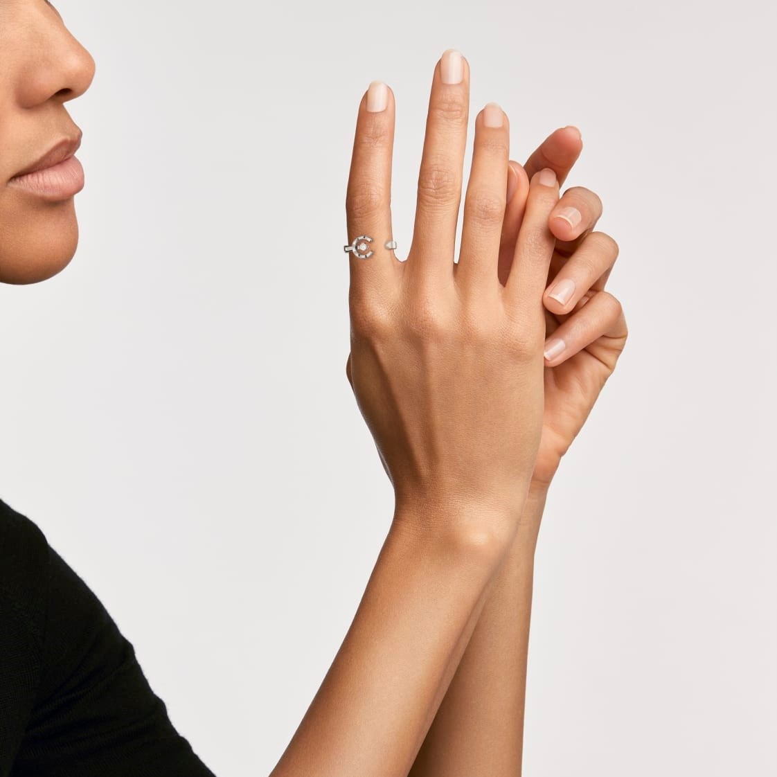 Ch**el Coco Ring Silver Hardware For Women J13724