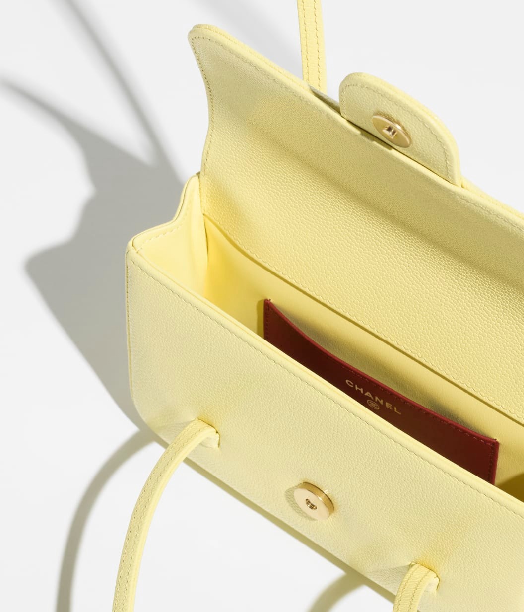 Ch**el Clutch With Leather Strap Shoulder Bag 6.7in/ 17cm Light Yellow Gold Hardware For Women AP5068-B23204-NAAUK