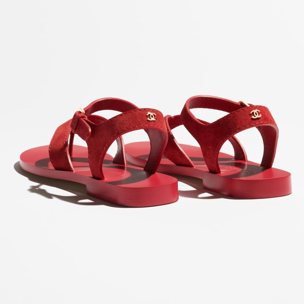 Ch**el Sandals Dark Red For Women G47094-B23289-U7277