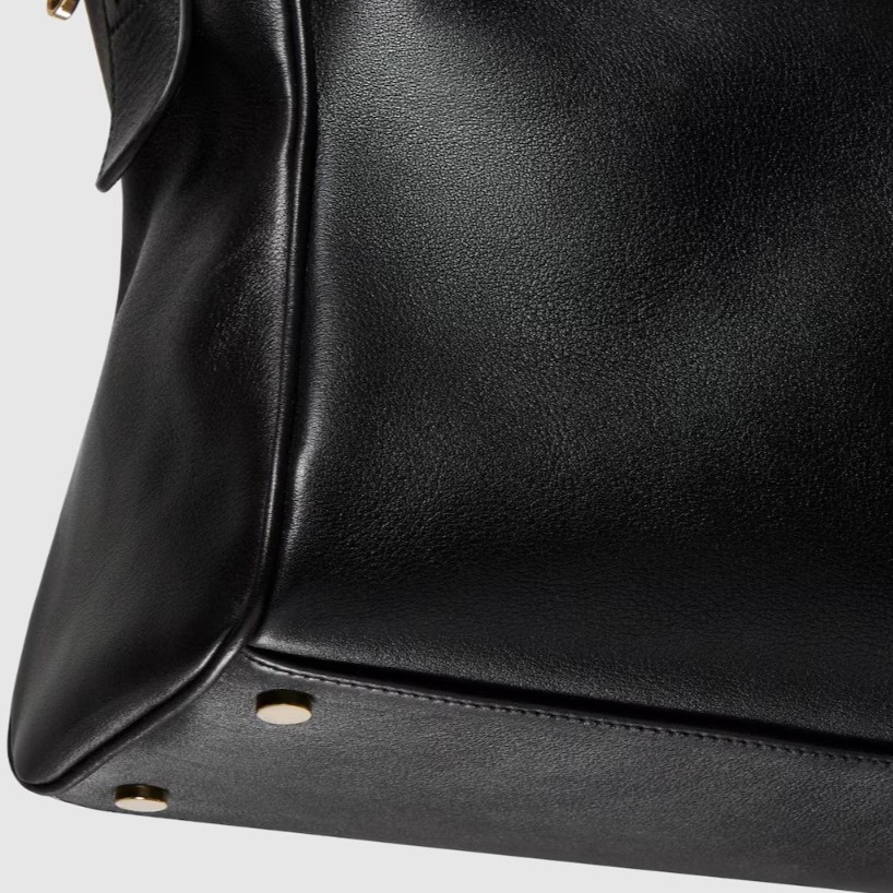 Gvc*1 Borsetto Large Boston Shoulder Bag 15.2in/ 39cm Black Gold Hardware For Women 866734 AAGIQ 1053