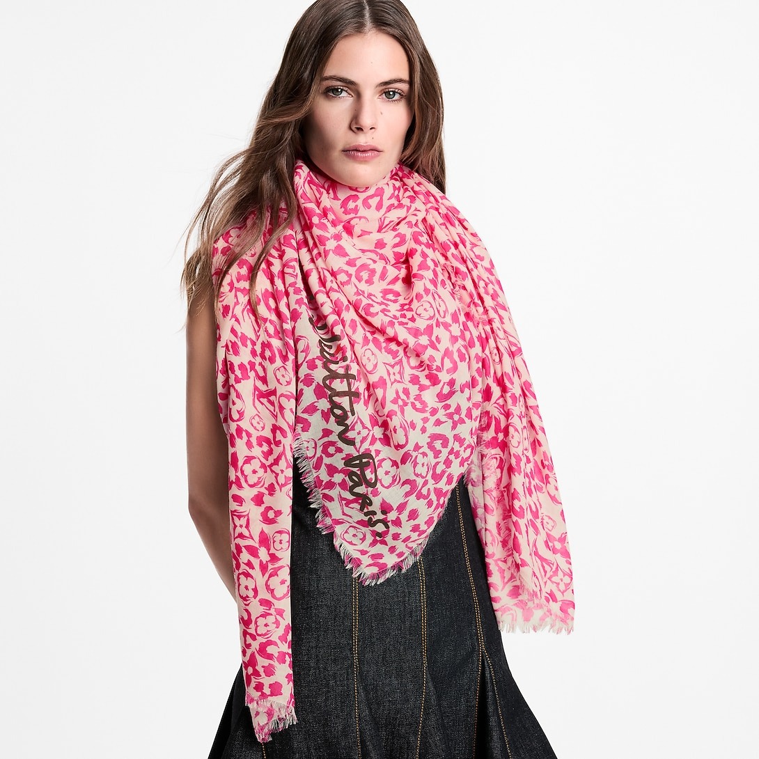 L0vis Vvtt0n LV Safari Stole For Women 72.8in/ 185cm Fuchsia M98154