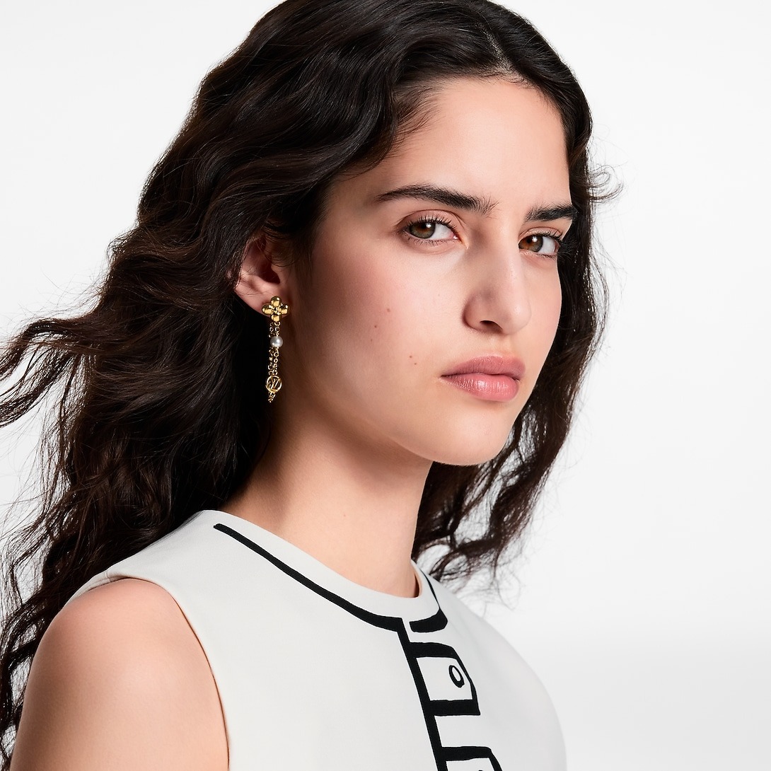 L0vis Vvtt0n Pearl Constellations Earrings White Gold Hardware For Women M03530