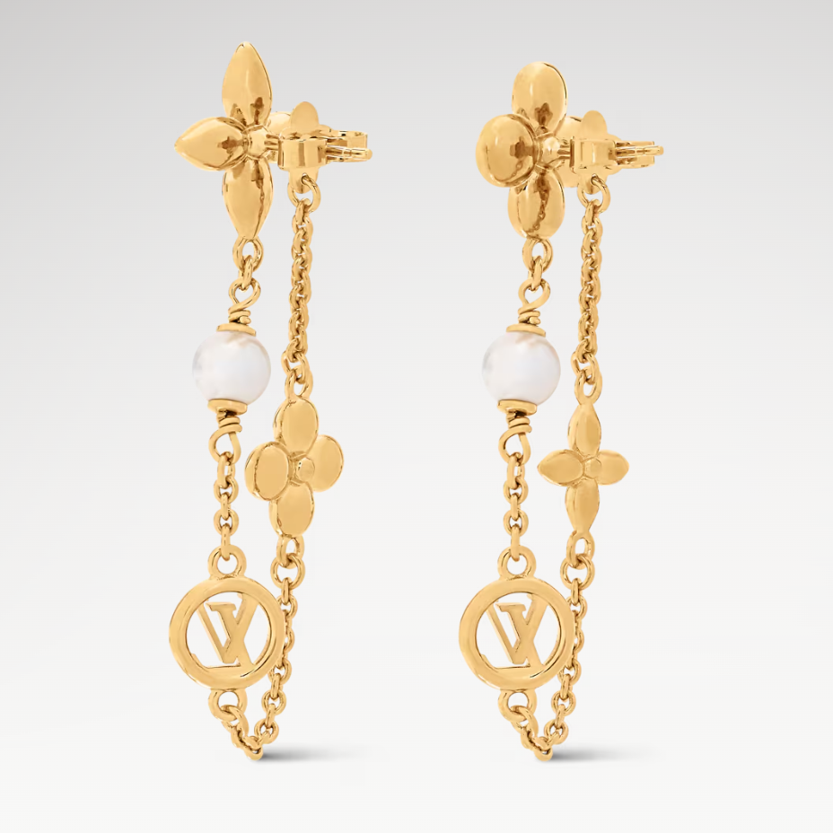 L0vis Vvtt0n Pearl Constellations Earrings White Gold Hardware For Women M03530