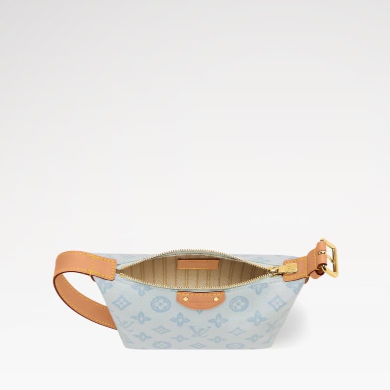 L0vis Vvtt0n Pochette Hills Shoulder Bag 7.3in/ 18.5cm Monogram Origine Bleu Courrier Gold Hardware For Women M28250