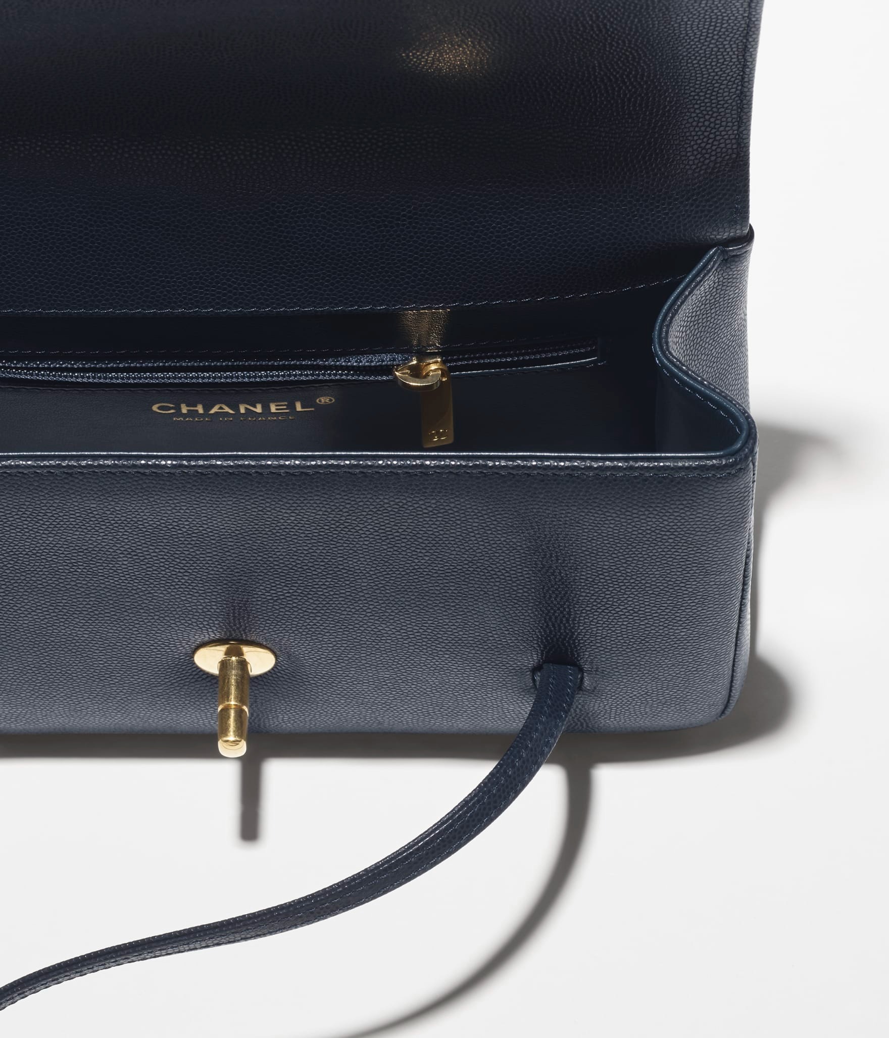 Ch**el Flap Bag Small Shoulder 8.7in/ 22cm Dark Blue Gold Hardware For Women AS6130-B23483-U2366