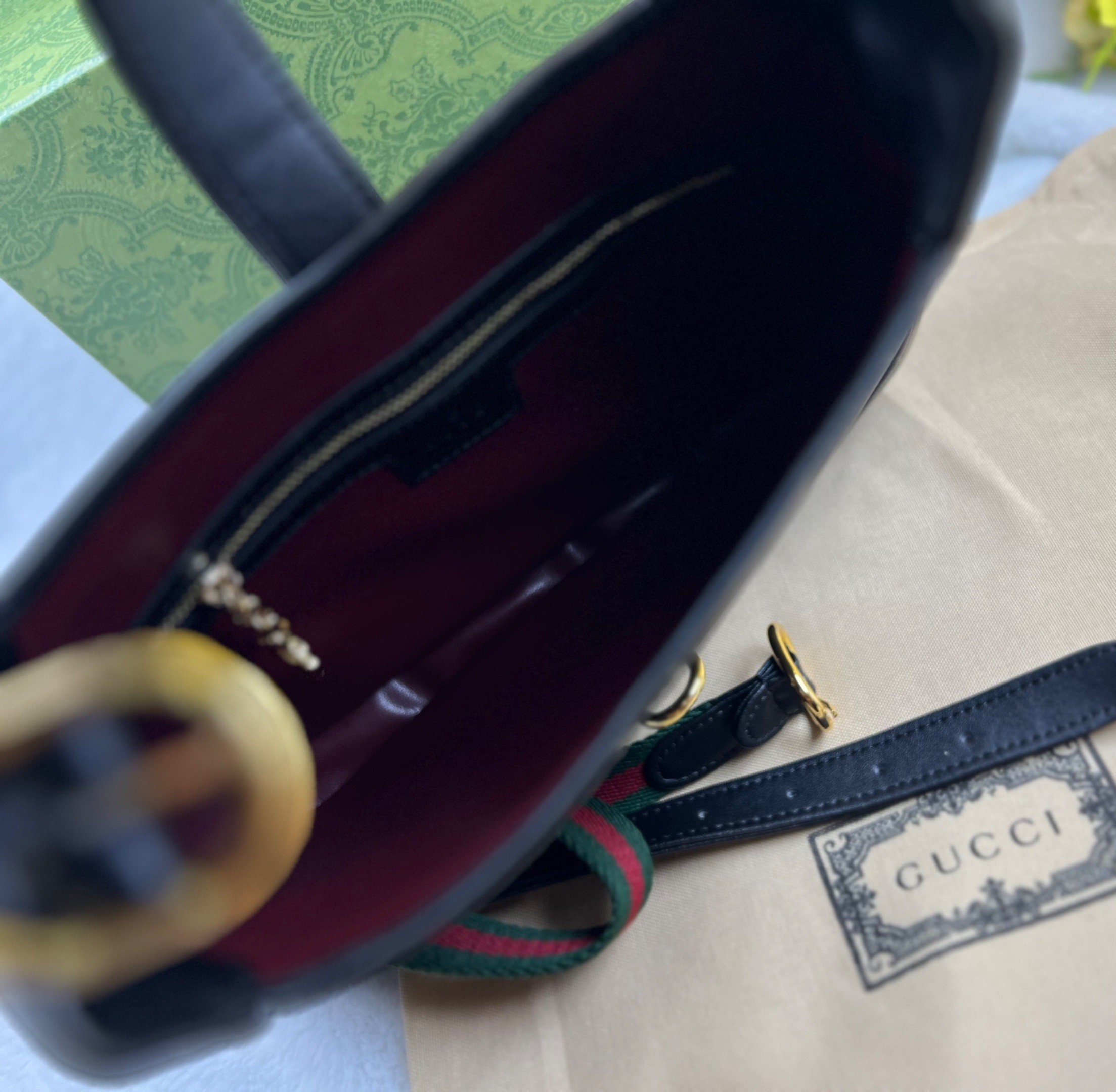 Gvc*1 Jackie 1961 Small Shoulder Bag Black For Women, Women’s Bags 10.8in/28cm GG ‎636709 10O0G 1000