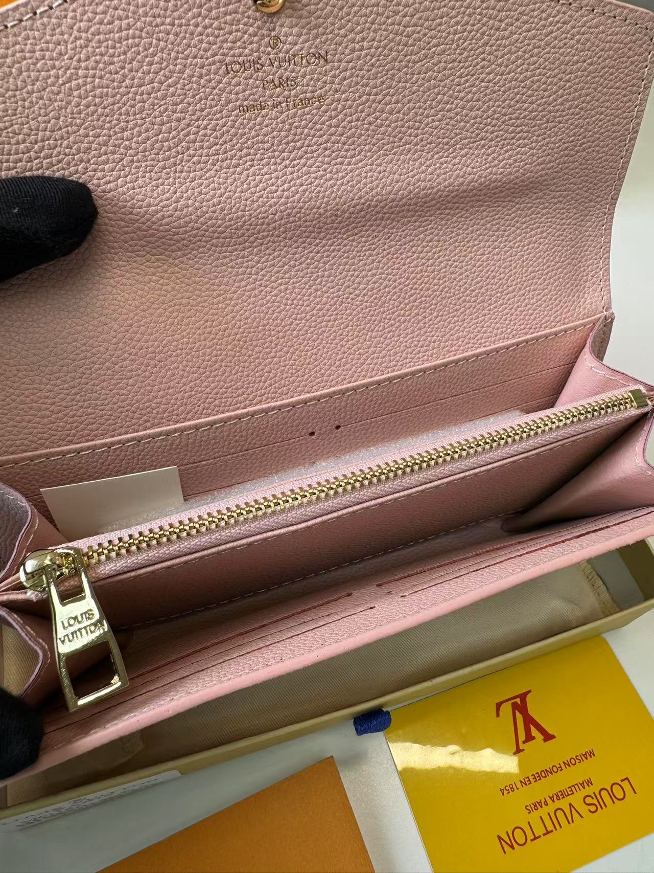 L0vis Vvtt0n Sarah Wallet Combines Monogram Empreinte Rose Ballerine Pink For Women, Women’s Wallet 19cm LV M61291