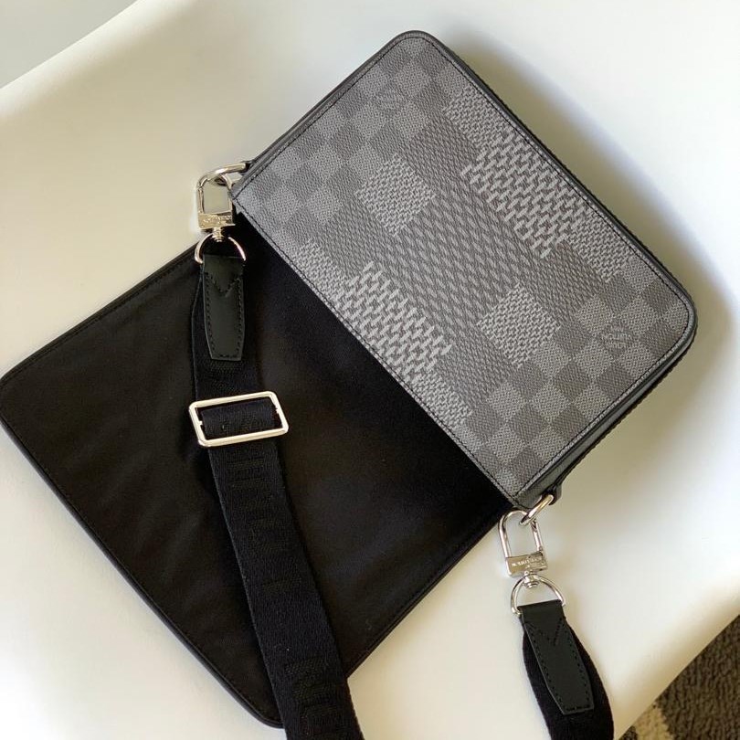 L0vis Vvtt0n Studio Messenger Damier Graphite Gray For Men, Men’s Bags, Shoulder And Crossbody Bags 9.3in/25.3cm LV N50013