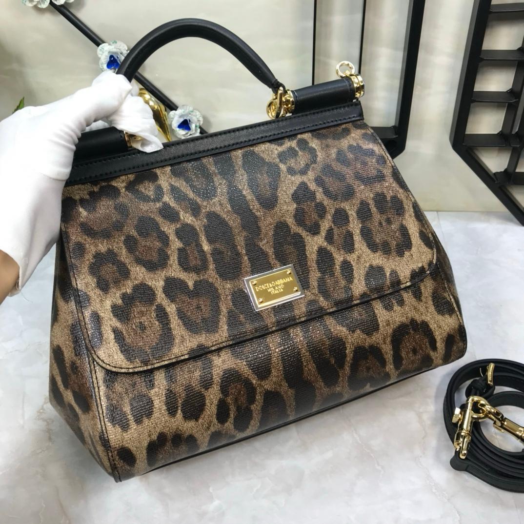 Dolce & Gabbana Sicily Bag In Leopard-Print Pony Hair Multicolour For Women 10.2in/26cm DG